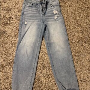 Casual Light Blue Distressed Boyfriend Jeans